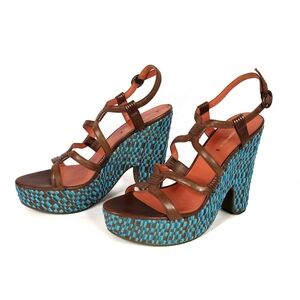 Via Spiga Brown and Blue Espadrilles